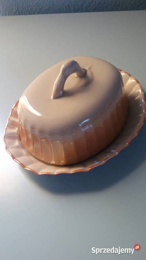 Maselnica art deco porcelana iryzowana sygnowana Łódź