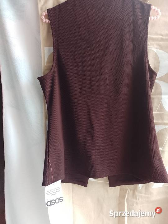 4042 ASOS Design Brązowa ołówkowa kamizelka Bluzki i koszule Kraków