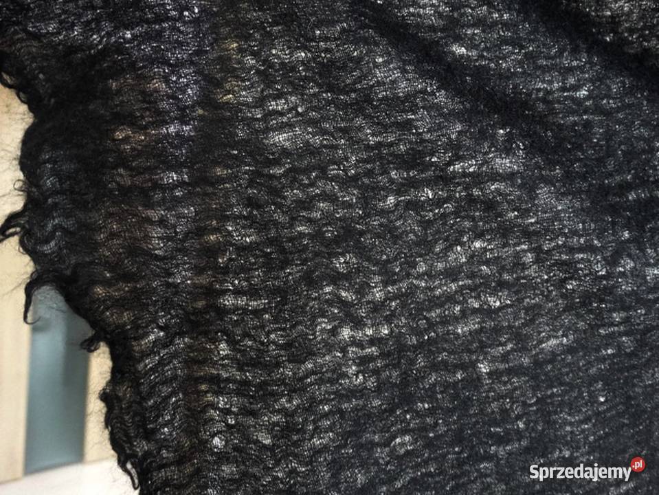 Szal Kaszmirowy 100 Kaszmir Czarny Duży Łomża