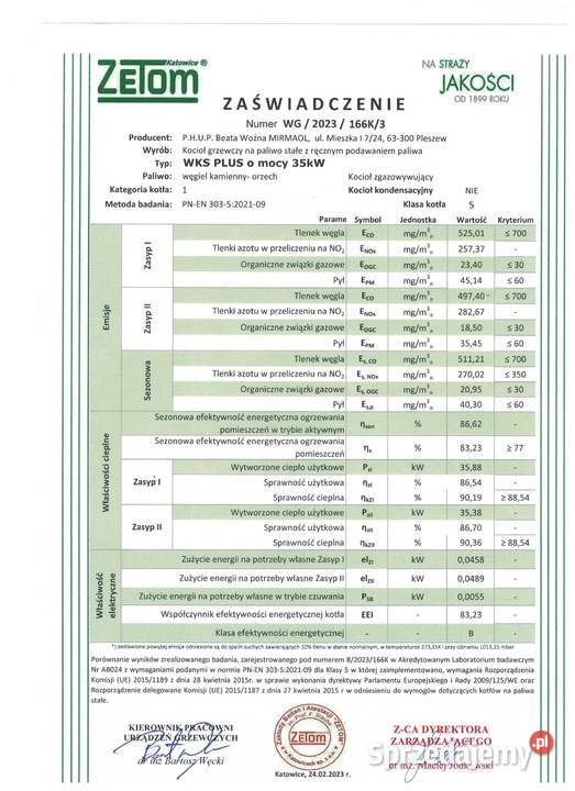 Kocioł co na węgiel WKS PLUS 35 kW Piotrków Trybunalski