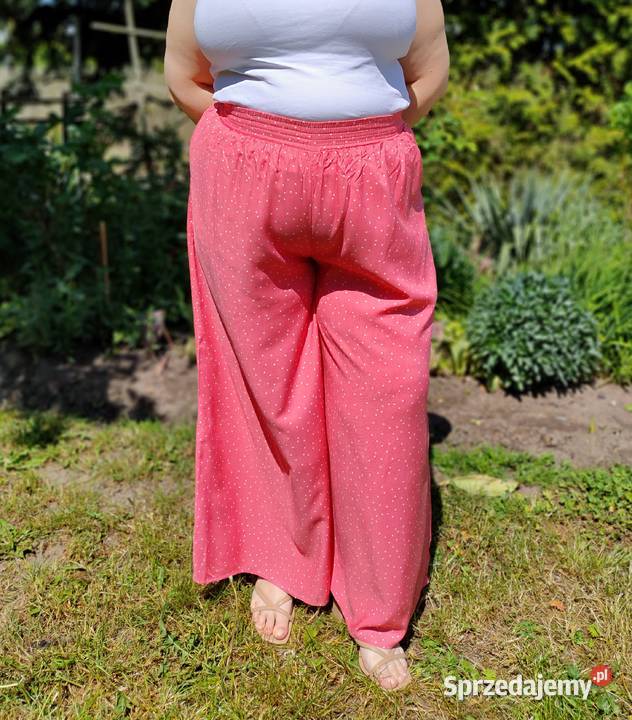 Nowe szerokie spodnie HM 42 XL 44 XXL różowe różowy sprzedam