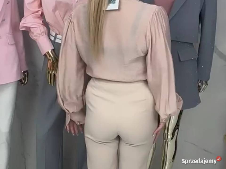 Spodnie Beżowe Cygaretki Damskie r S NOWE złoty Spodnie Nowa Sól sprzedam