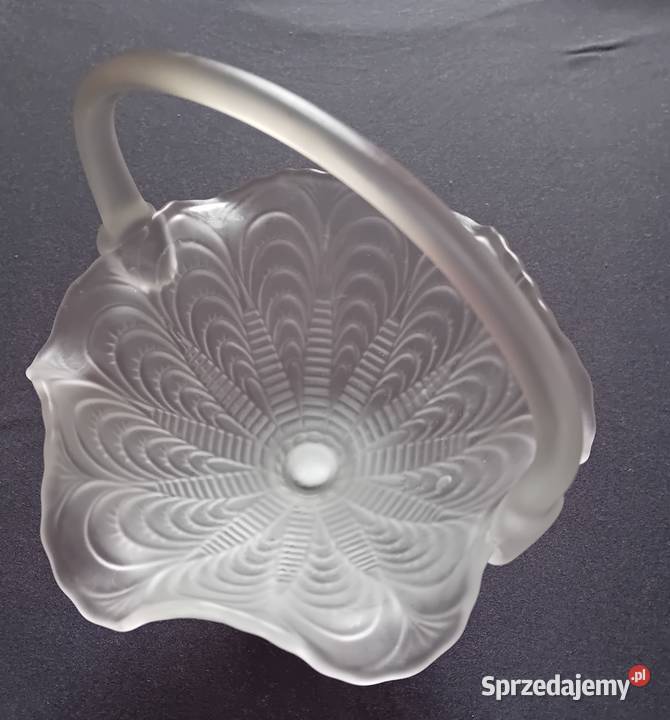 Szklany koszyk szkło satynowe Barolac wielkopolskie Koźminek