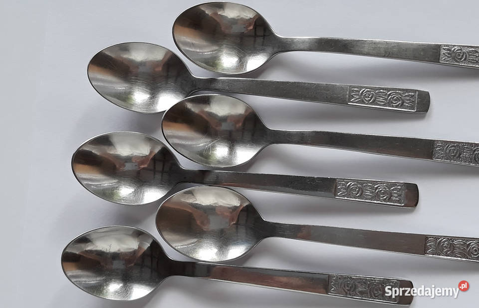 Łyżeczki do herbaty 3 RÓŻE Gerlach sztućce PRL Dąbrowa Górnicza