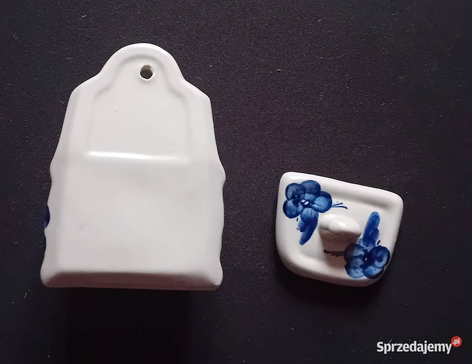 Fajansowy ręcznie malowany zawieszany pojemnik sprzedam