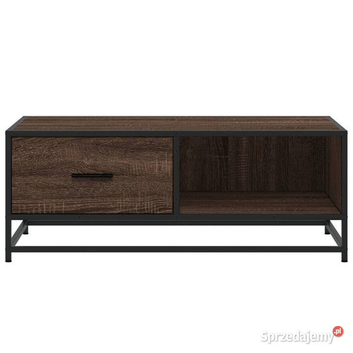 Stolik kawowy brązowy dąb 90x57x35 materiał Warszawa