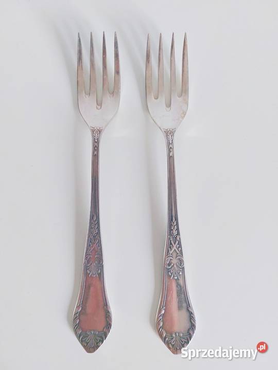 Hefra 2 widelce do ryb posrebrzane wzór romański Poznań