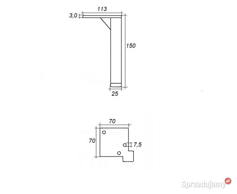 Noga meblowa metalowa INSPIRE h150 Sulejówek