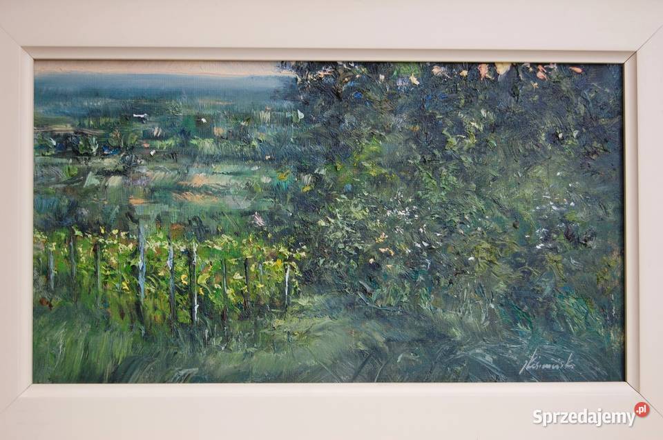 Jacek Kośmiński sad pejzaż obraz olejny złocona Lublin