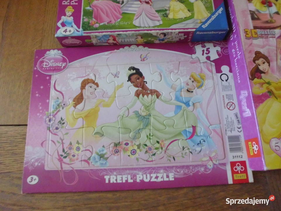 PUZZLE zestaw dziewczynki 9 księżniczki DISNEY Starogard Gdański sprzedam