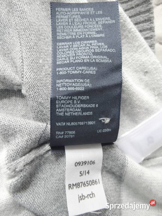 Sweter Kardigan Szary w Modne Paski Tommy Łomża