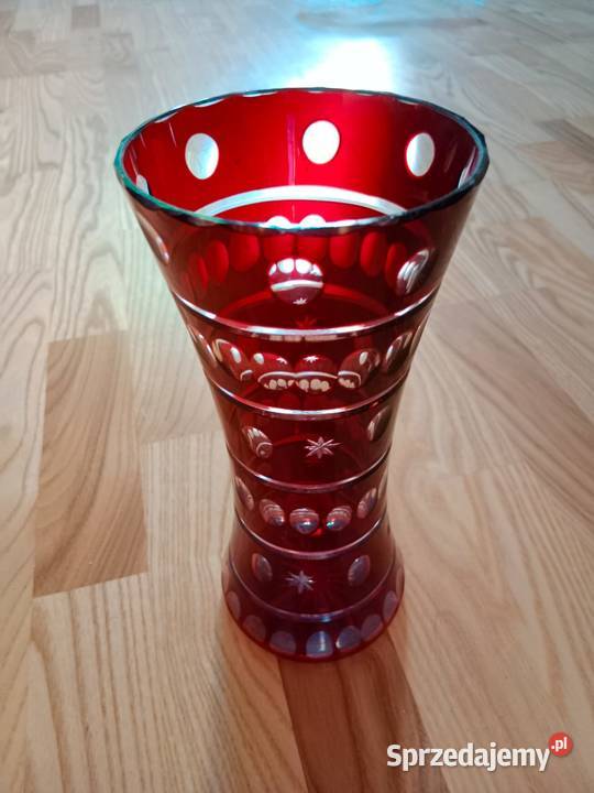 wazon z czerwonegokolorowego szkła mazowieckie Warszawa sprzedam