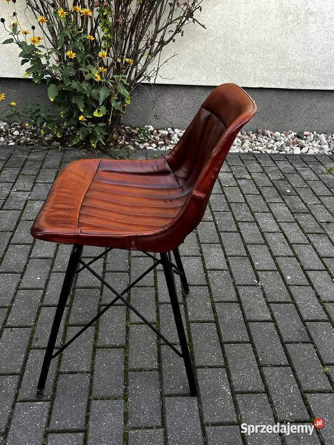 Stylowe krzesła skórzane komplet 6 sztuk mazowieckie Warszawa