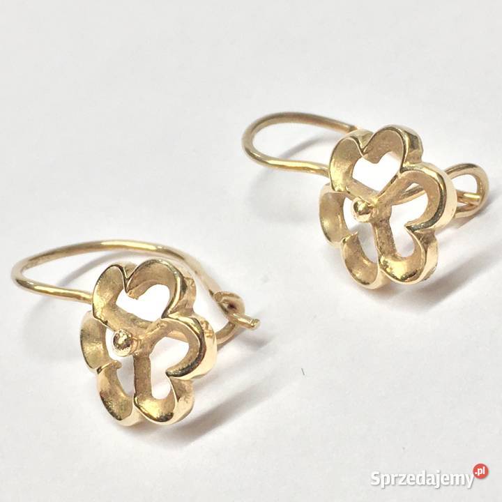 Złote KOLCZYKI 585 14K dyskretne ażurowe mazowieckie Warszawa sprzedam