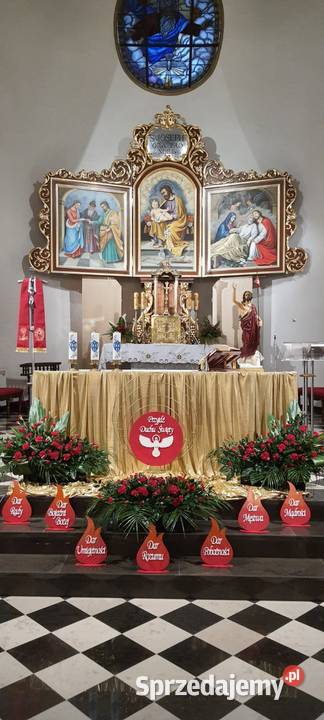 Dekoracja do kościoła Bierzmowanie Dary Ducha Św inny kolor małopolskie Chomranice