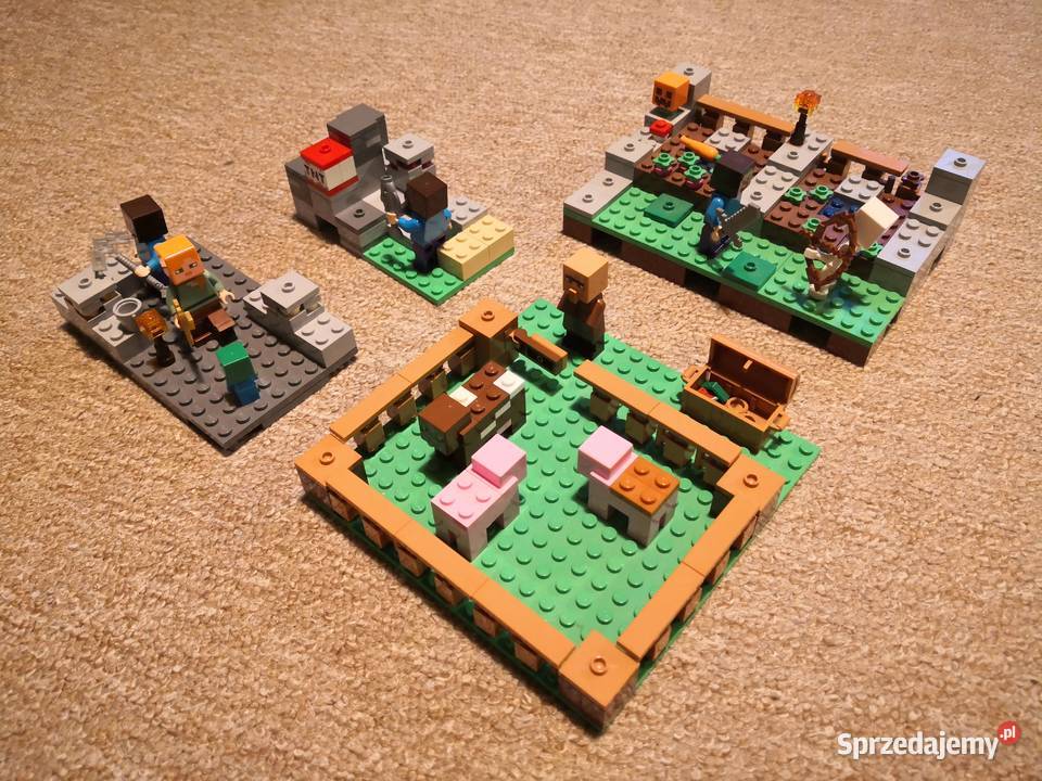 Lego Minecraft 4 zestawy komplet 1 wielkopolskie Lusowo