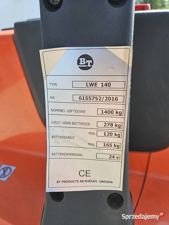 Toyota LWE140 paleciak elektryczny dolnośląskie Jelcz-Laskowice
