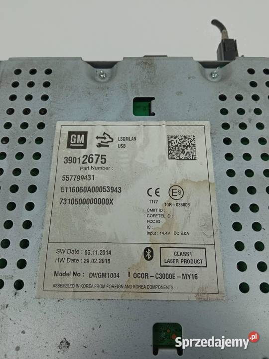 RADIO 39012675 Opel Corsa V 2014 E Rok produkcji 2016 sprzedam