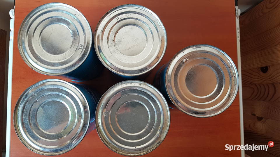 Stare metalowe puszki pojemniki na produkty Dąbrowa Górnicza
