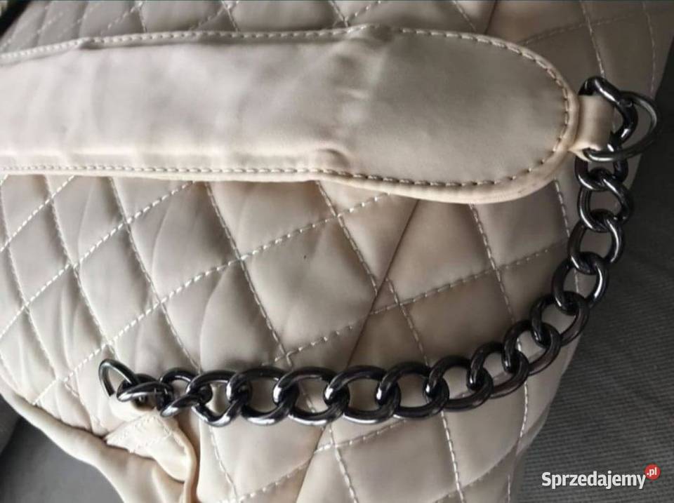 Plecak pikowany Chanel skórzany beż latte Lubartów