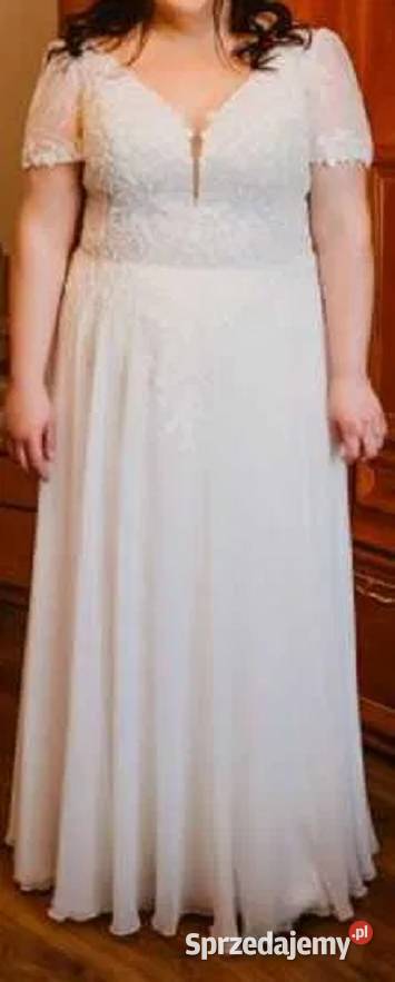 Suknia Ślubna Plus Size muślinowa