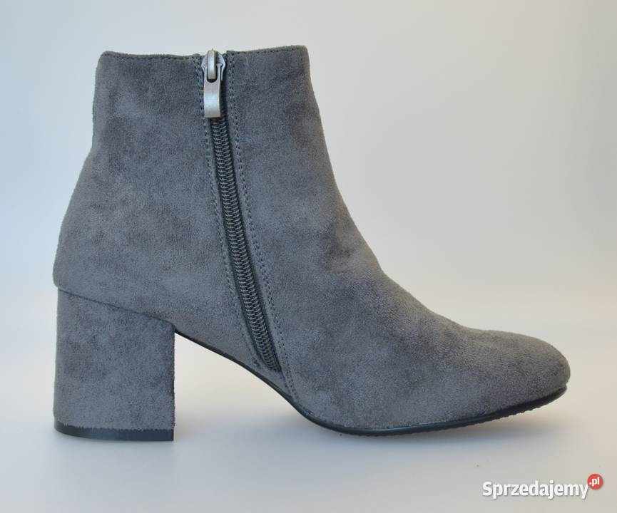 Szare ocieplane damskie botki rozmiar 37 shfn10 Żyrardów