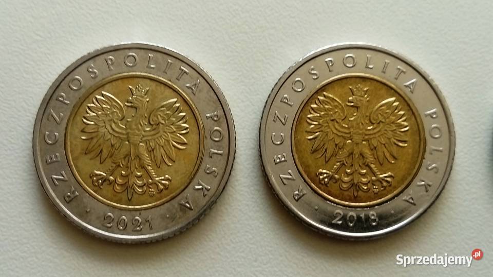 Zestaw monet 5 2021 2018 2016 1996 r sprzedam