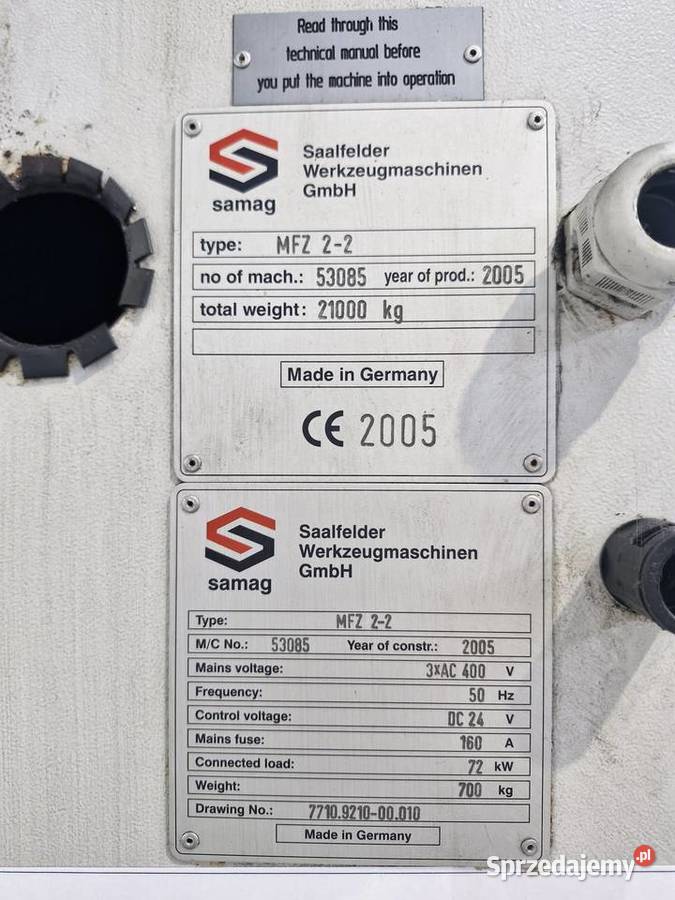 SAMAG MFZ 22 53085 CNC z systeme filtracji