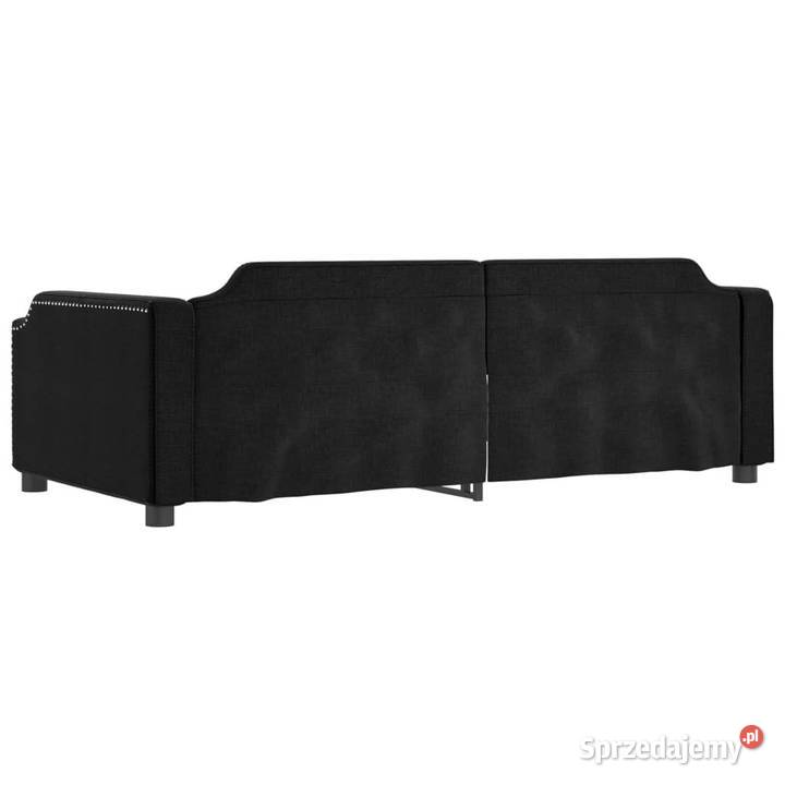 Sofa rozsuwana z szufladami czarna tkanina Warszawa