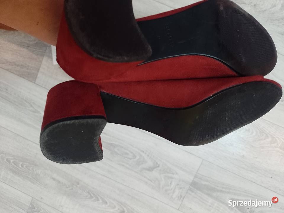 40 ZARA Czerwone bordowe klapki chodaki letnie z Kraków