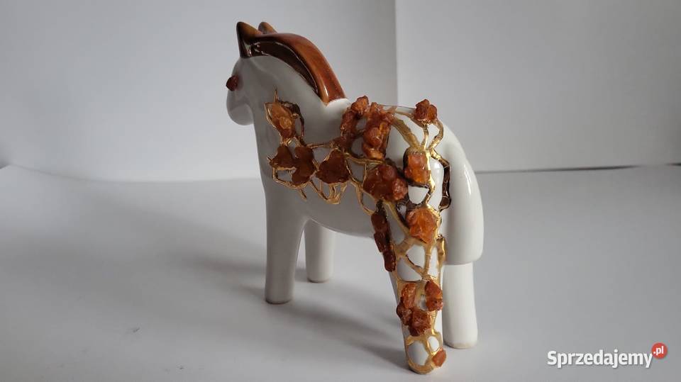 Koń Figurka Konik ceramiczny ręcznie malowany pomorskie Sierakowice sprzedam