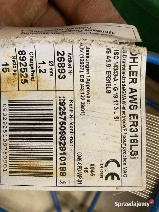 Drut nierdzewny 316 15 zachodniopomorskie Szczecin sprzedam