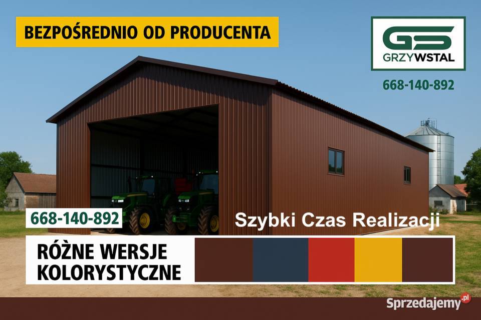 BRĄZ RAL WIATA MAGAZYN GARAŻ BLASZANY Sprzedaż Zambrów