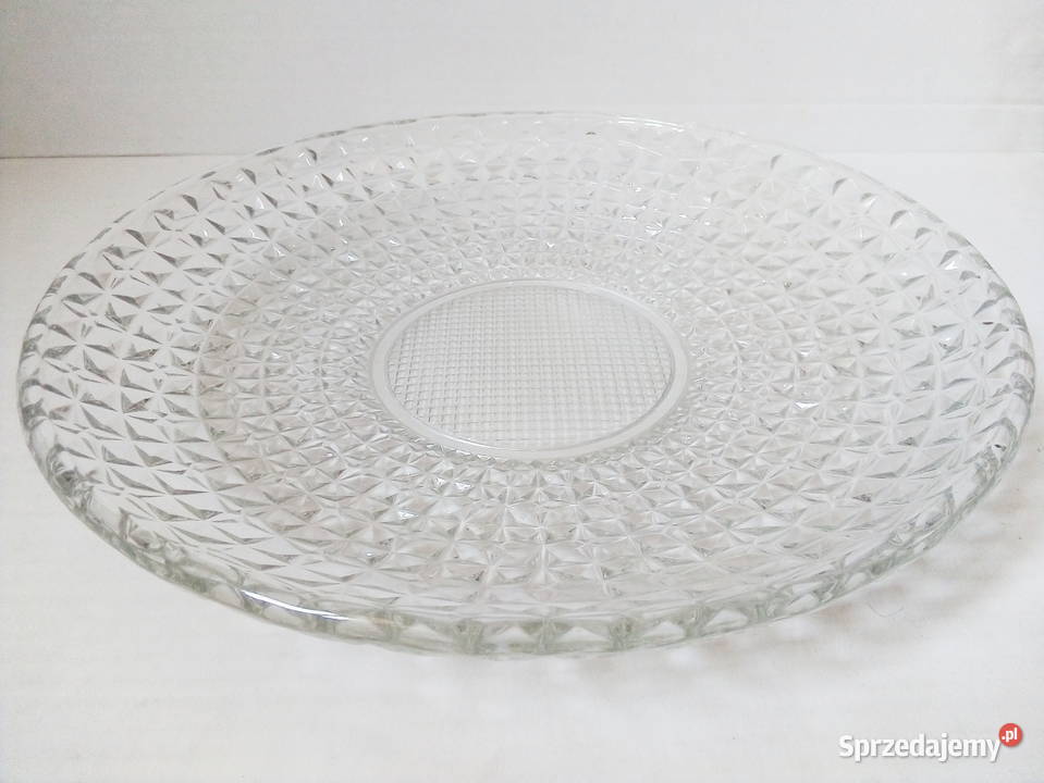 duży szklany talerz patera Ząbkowice vintage PRL sprzedam
