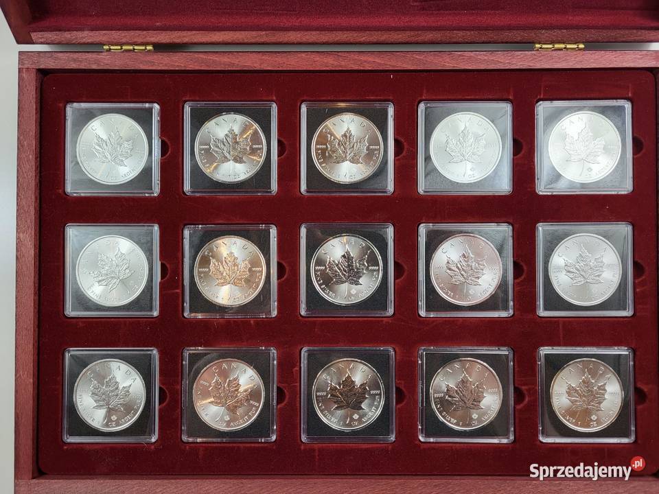 Kolekcja monet srebrynych Maple Leaf 1 oz 15 lubelskie Lublin