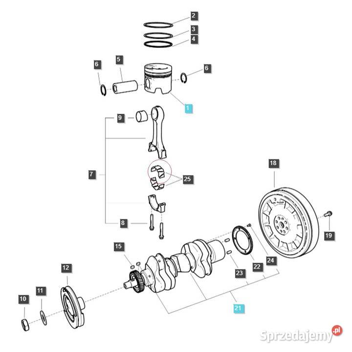 Panewka korbowodu LS MT335 LS MT340 LS MT350 LS podkarpackie