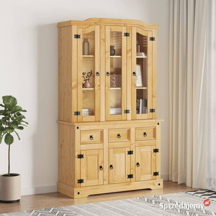 Kredens Corona brąz 112x43x196 drewno sosny Warszawa