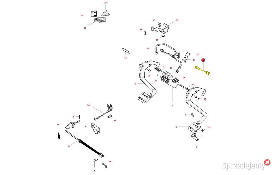 Czujnik położenia pedału Massey Ferguson Valtra Rolnictwo