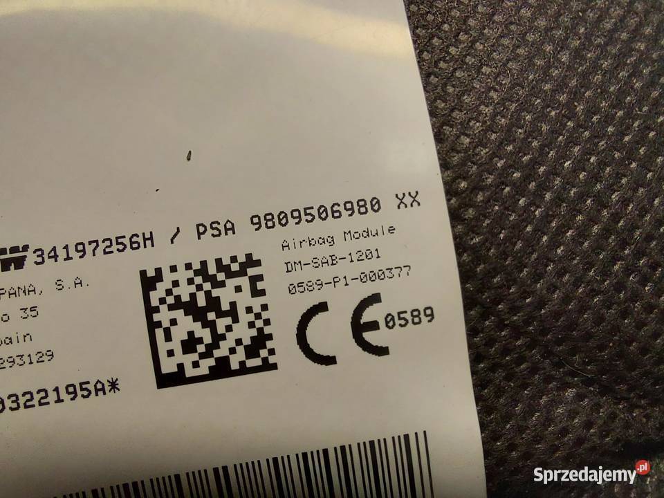 PEUGEOT 508 II Poduszka powietrzna Airbag fotela osobowe