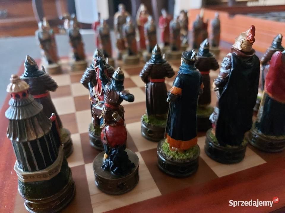 Szachy z żywicy marmurkowej 35x35 Ekonomiczne i strategiczne śląskie Sosnowiec