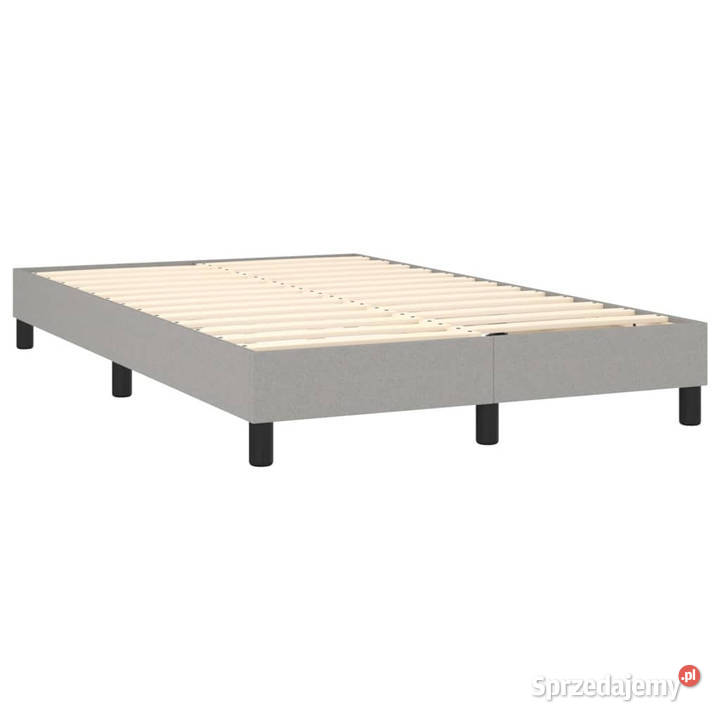 Łóżko kontynentalne z materacem jasnoszare 88cm