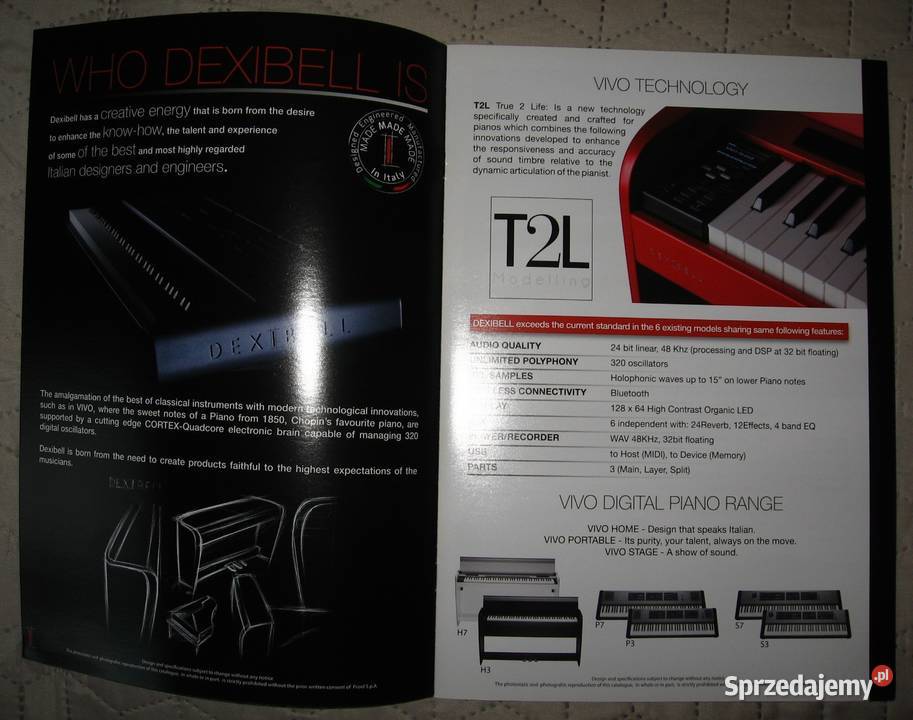Dexibell VIVO digital piano catalog katalog pomorskie sprzedam