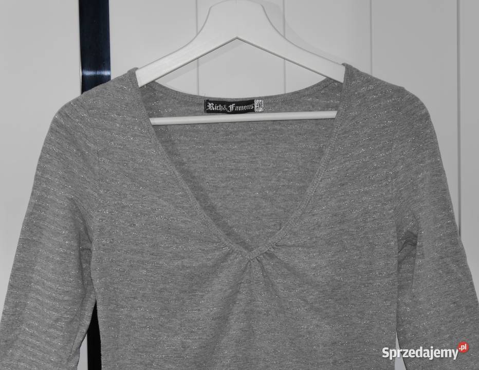 Fajna bluzeczka metaliczna nitka dekolt 38 M Moda i Styl Wrocław