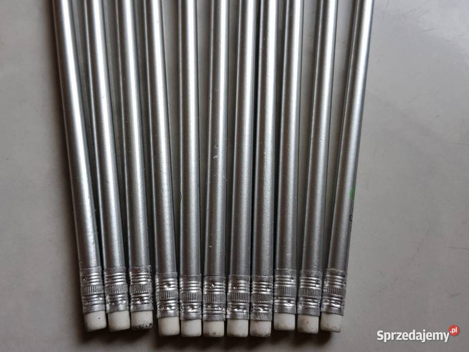ołówki srebrne metaliczne z gumką strugane nowe Kielce
