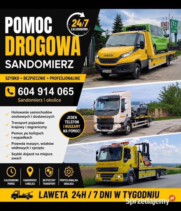 Pomoc Drogowa Holowanie transport Sandomierz