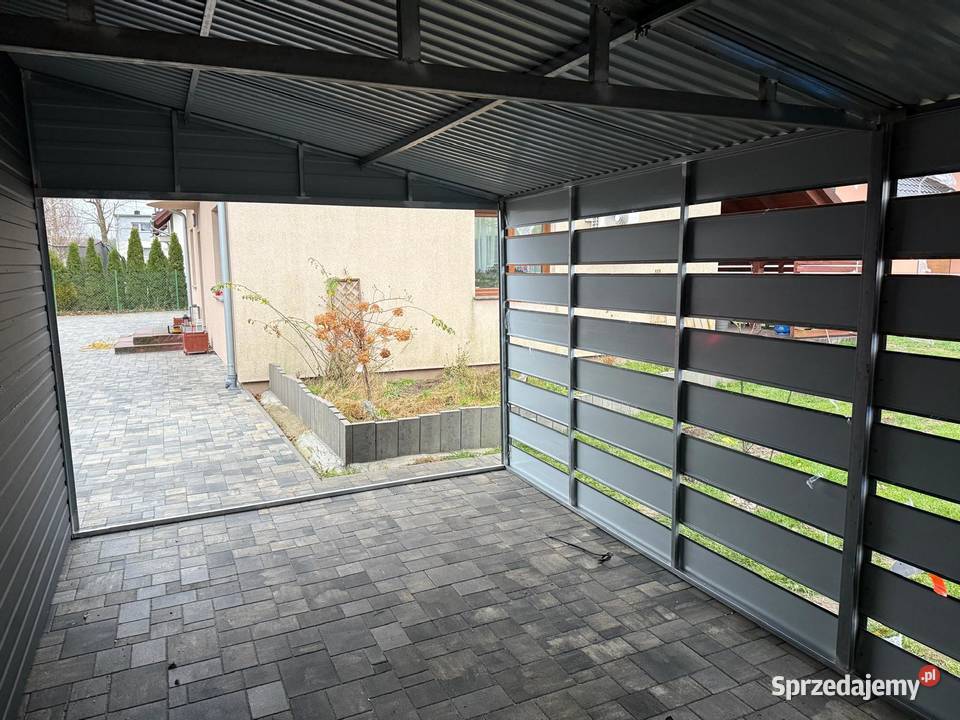 Garaż Blaszany 4x7 czarny złoty dąb profil Piła