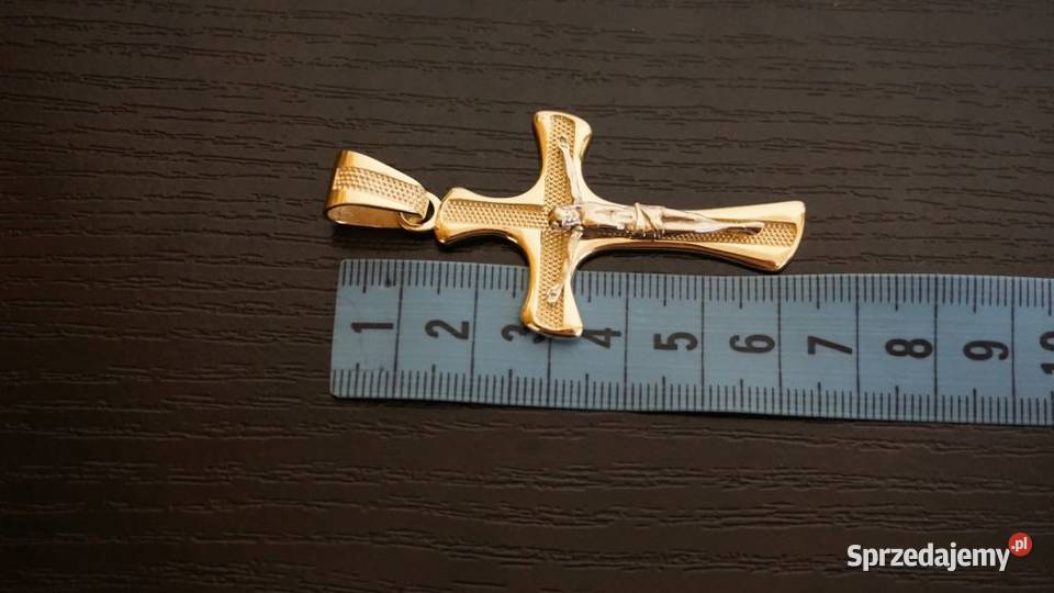 Piękny Złoty krzyżyk Precyzyjnie wykonany Krzyż Warszawa