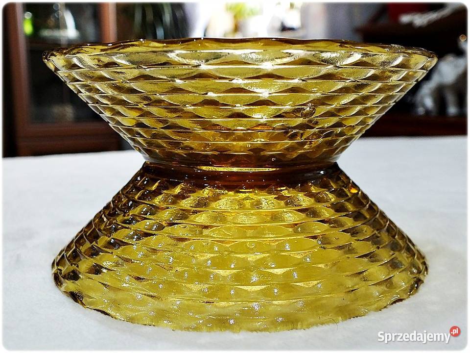 Dwie Salaterki Małe Miseczki Miodowe Huta Szkła Żary