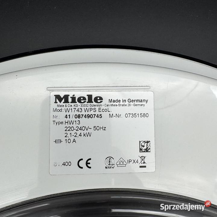 Drzwi Bulaj pralki Miele W1743 biała MN07351580 Jasienica sprzedam