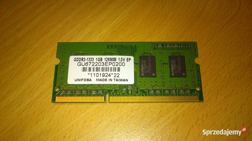 Pamięć RAM DDR3 GDDR31333 1GB Unifosa sprzedam